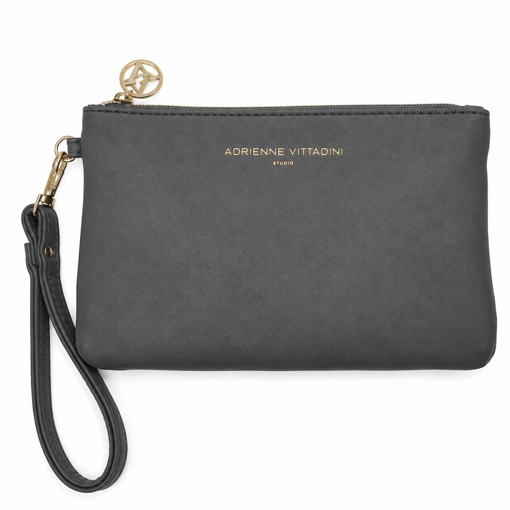 Adrienne Vittadini Studio Power Bank Charging Wristlet Gray iPhone Clutch